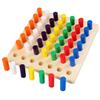 Children's Montessori Wooden Colorful Plugboard - Early Education Toy for Hand-eye Coordination & Color Cognition