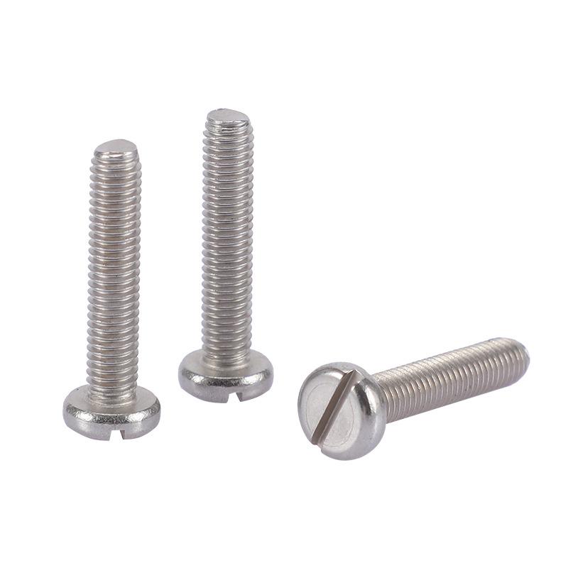 GB67 304 Stainless Steel Slotted Pan Head Machine Screw: Round Head, Sizes M6-M10.