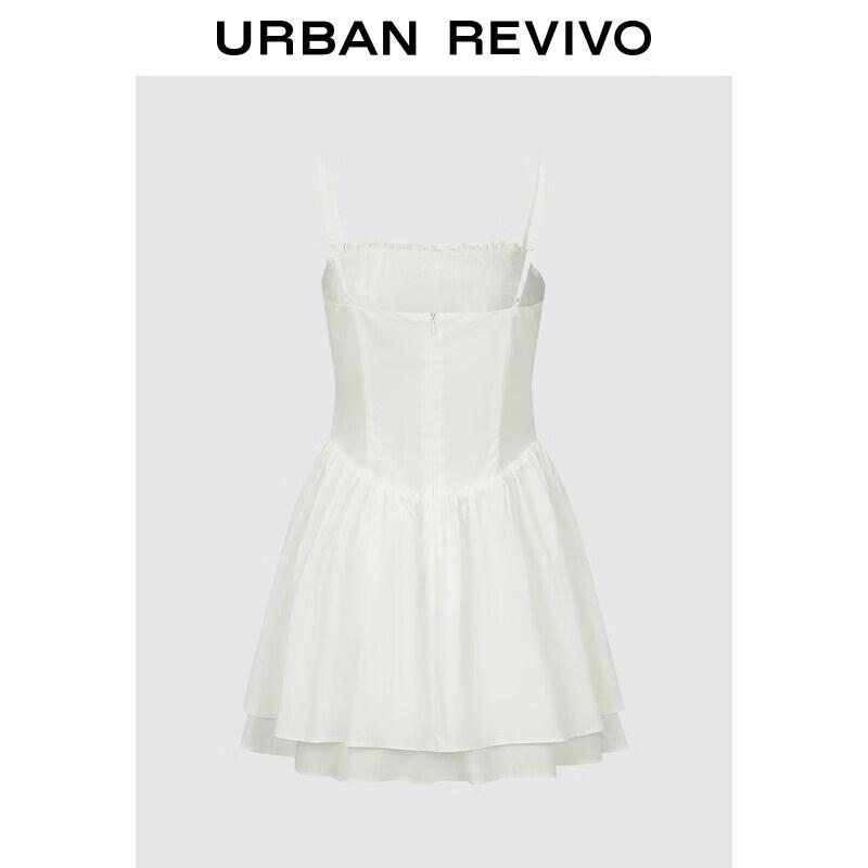 UR2026 Women s Pleated Bow Strap Mini Dress XL