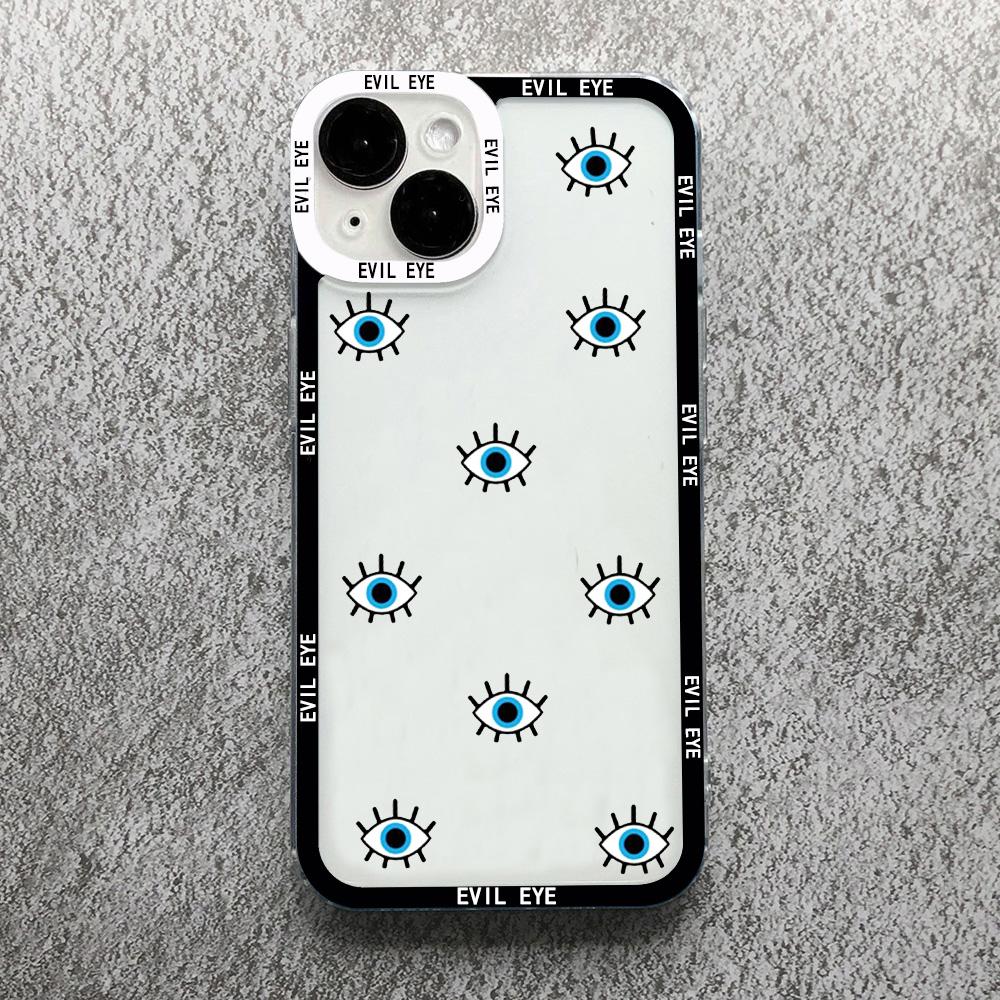 Lucky Eye Blue Evil Eye Print Phone Case For iPhone 14 12 13 11 Pro Max XR X XS MAX 13Pro 7 8 Plus Cover Clear Shockproof Fundas