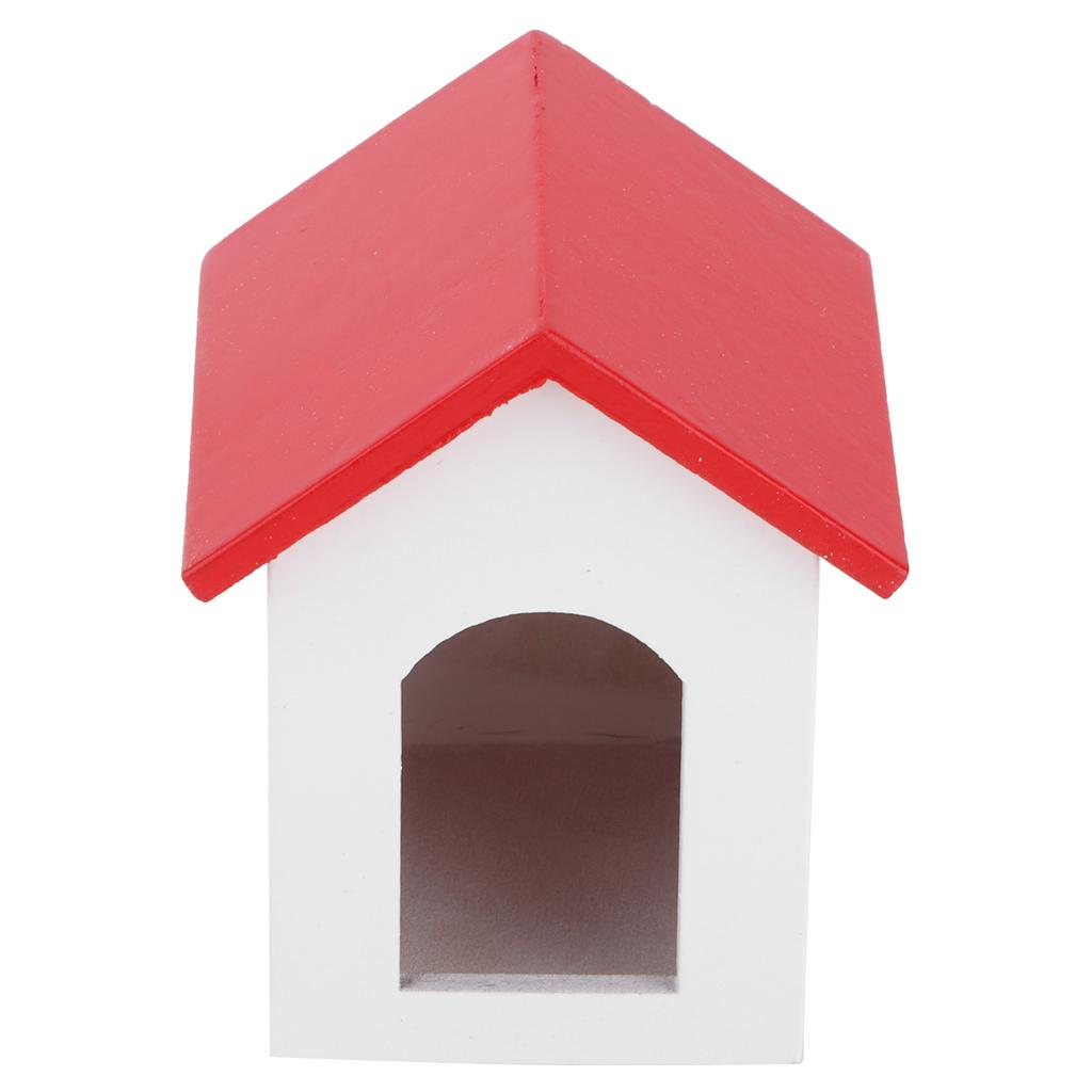 1:12 Dollhouse Wooden Pet House Simulated Miniature Kennel Model Pretend Play Toy AccessoryRed Roof