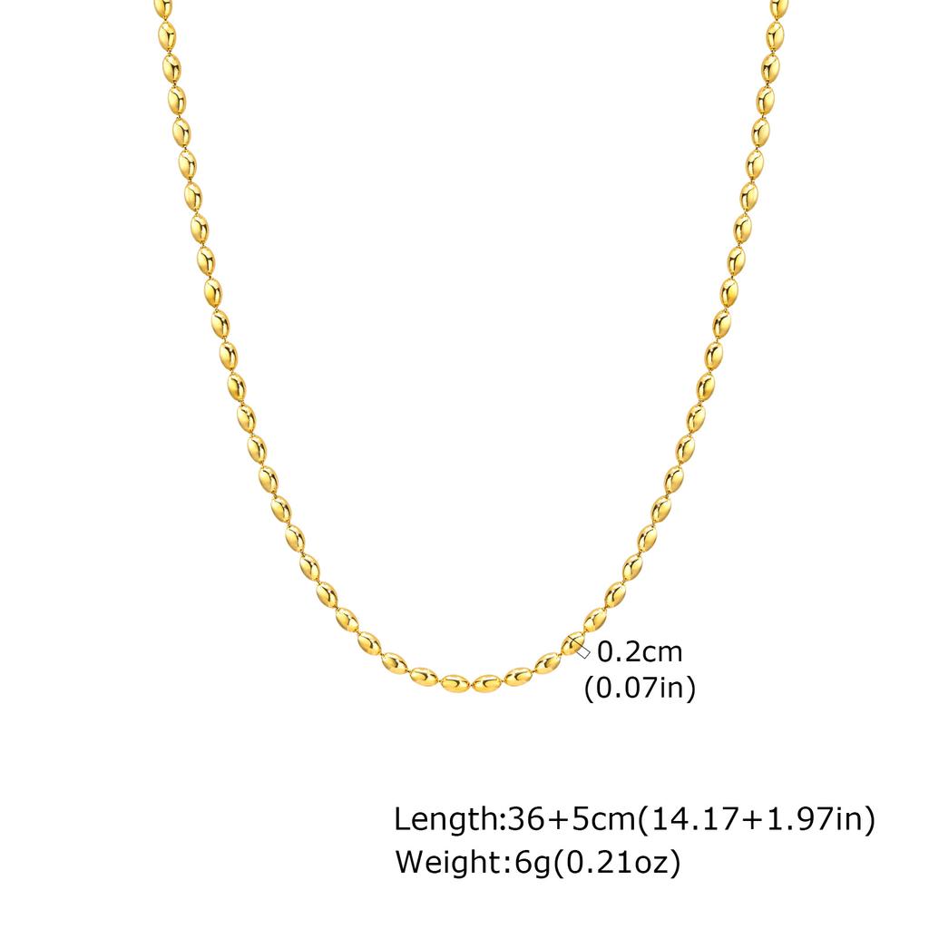 Women's Chain Necklace Waterproof Gold Plated Multi-style Single Bead Chain Layering Jewelry Stainless Steel Tarnish Free
