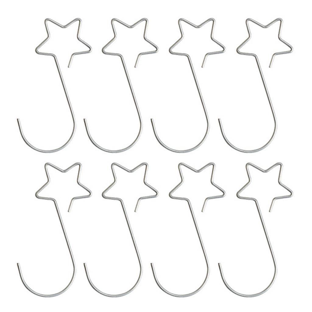 20pcs Christmas Star Hook Hanging Ornament Xmas Tree Garland Gifts Socks Holder Reusable Party Decoration New Years Mall