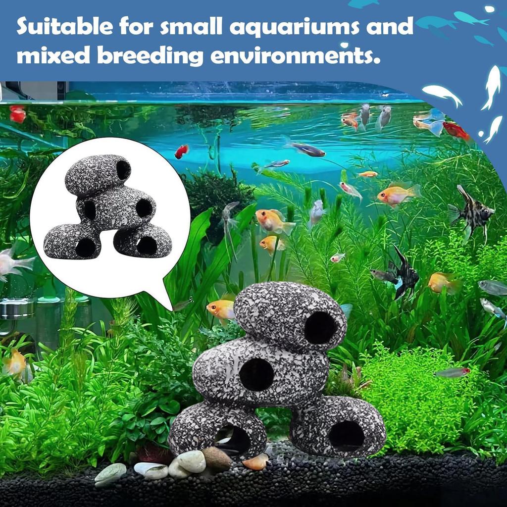 Cave For Fish Tank Tunnel Decoration Realistic Aesthetic Aquarium Cave For Freshwater Saltwater Shrimp Terrarium Reptile Snake
