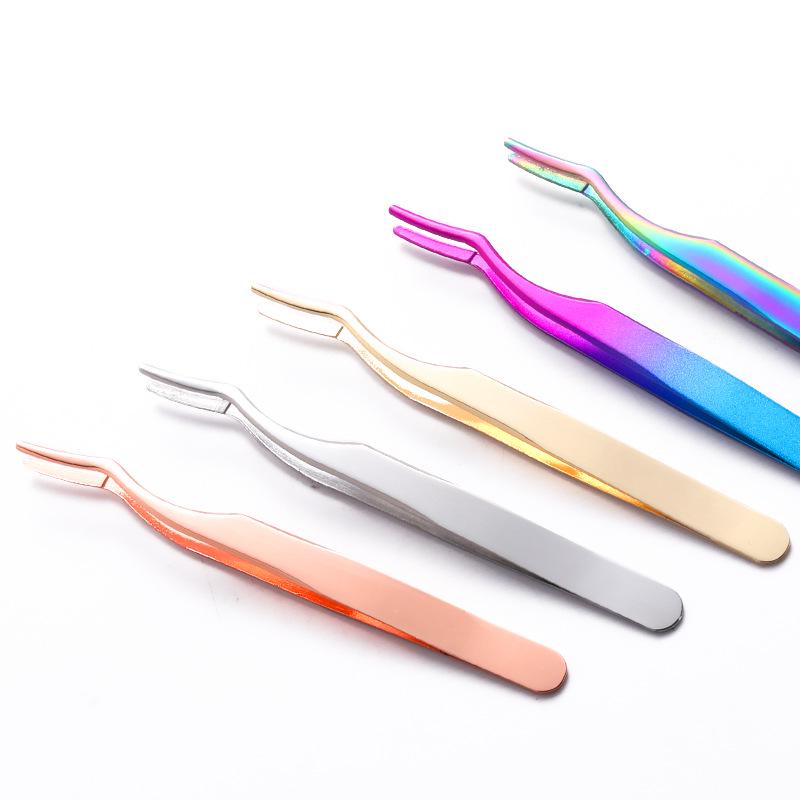 Black Beauty Eyelash Curler & Portable Eyebrow Tweezers Set – Stainless Steel Eyelash Perm Tool