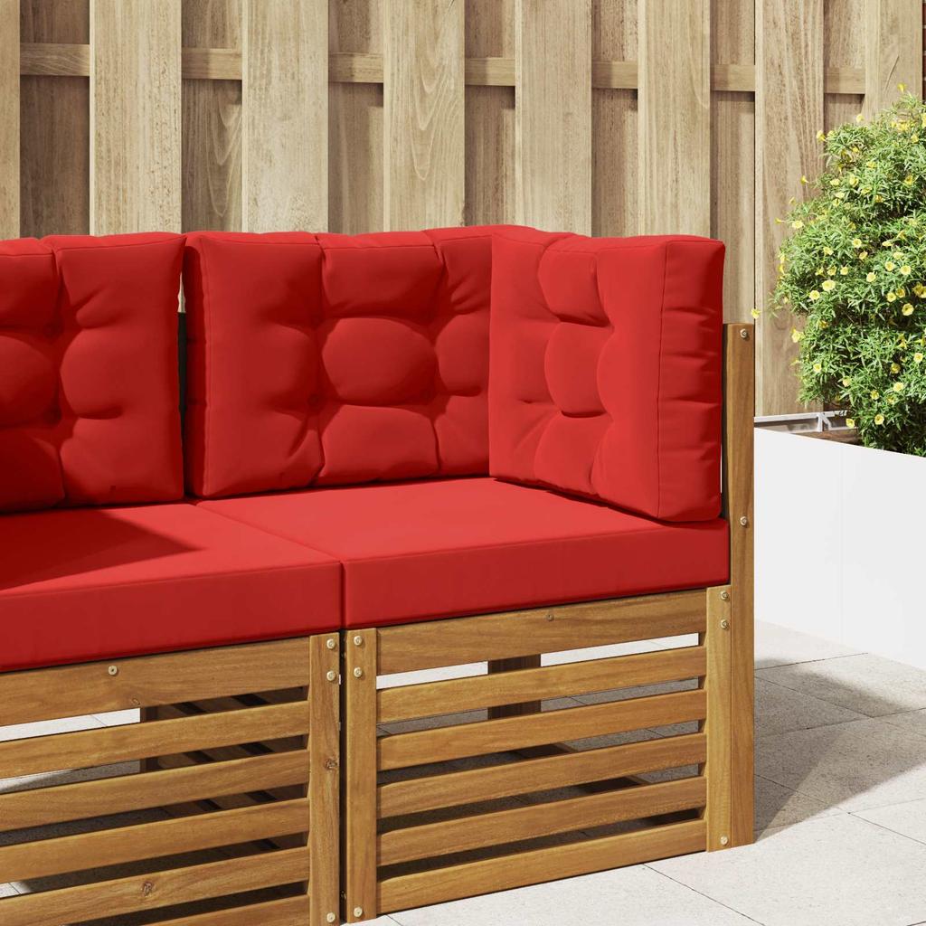 Outdoor Sofa Cushions 3 Pcs Red Polyester