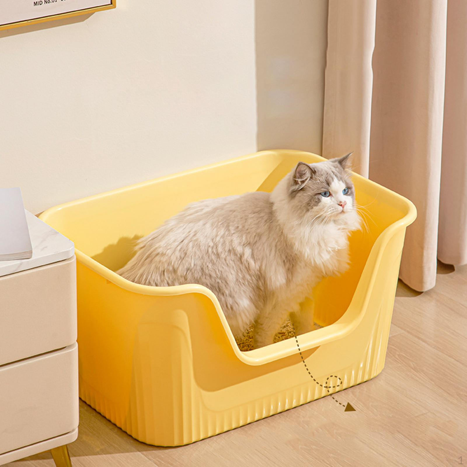 

Котячі лотки з високими боками для всіх видів легкого доступу Kitty Pan Portable Large Yellow S