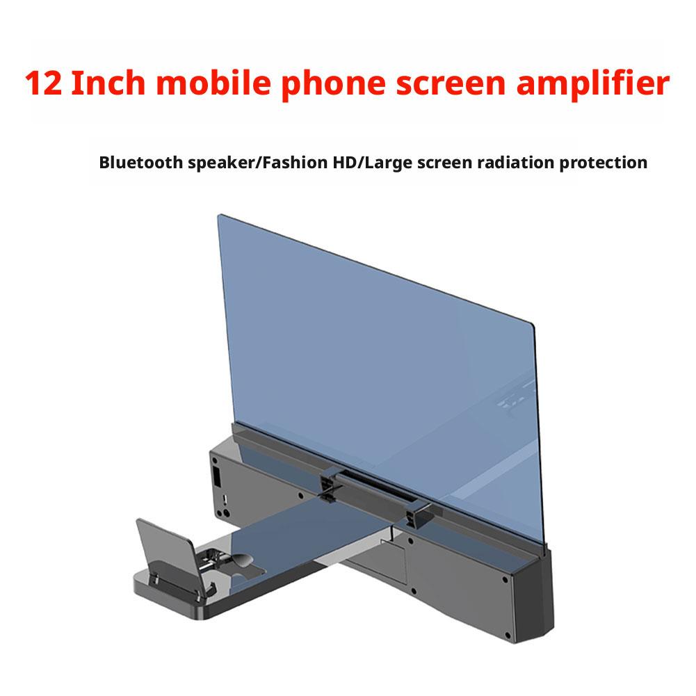 Magnifying Stand Universal Phone Screen Magnifier Bluetooth Stereo Speaker HD Video Amplifier Stand for Android & IOS Smartphone
