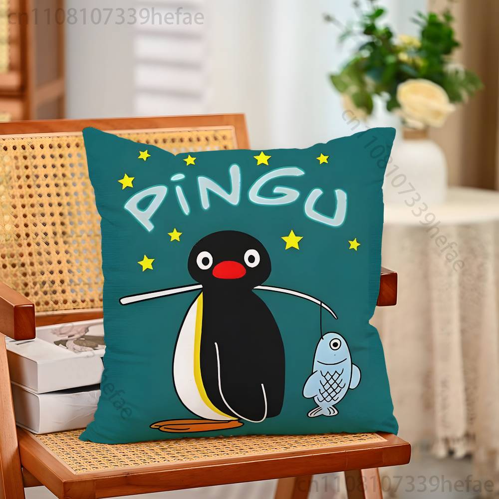 Cute PPingu Penguin Throw Pillow Case For Decoration 30cm 50cm 55cm Square Home Pillowcase Case