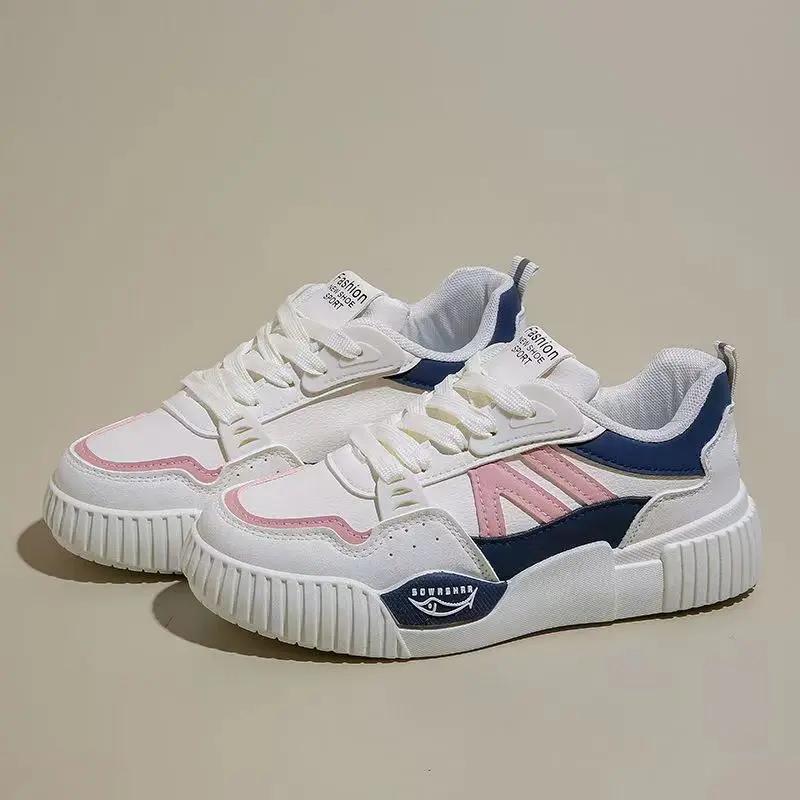 Platform Women's Vulcanized Shoes Outdoor Sports Running Shoes Comfortable and Versatile Female Shoes Lace Up Sneakers