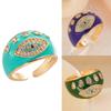 Vintage Glaze Luxury Ring Pleated Devil's Eye Opening Finger Ring Devil's Eye Ring  Party Favors