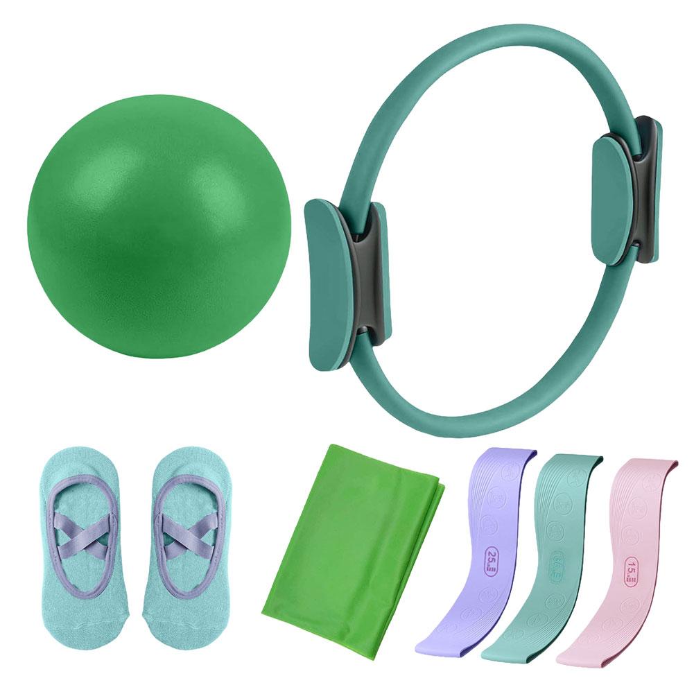 5Pcs Pilates Essential Kit with Ball Resistance Band Workout Equipment Set Portable Fitness Equipment for Beginners Toning