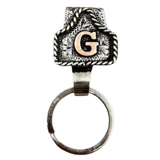 Vintage Letter Keychain Western Cowboy Style A to Z 26 Capital Letters Key Ring Metal Alphabet Key Holder Belt Bag Hanging Decoration Pendant