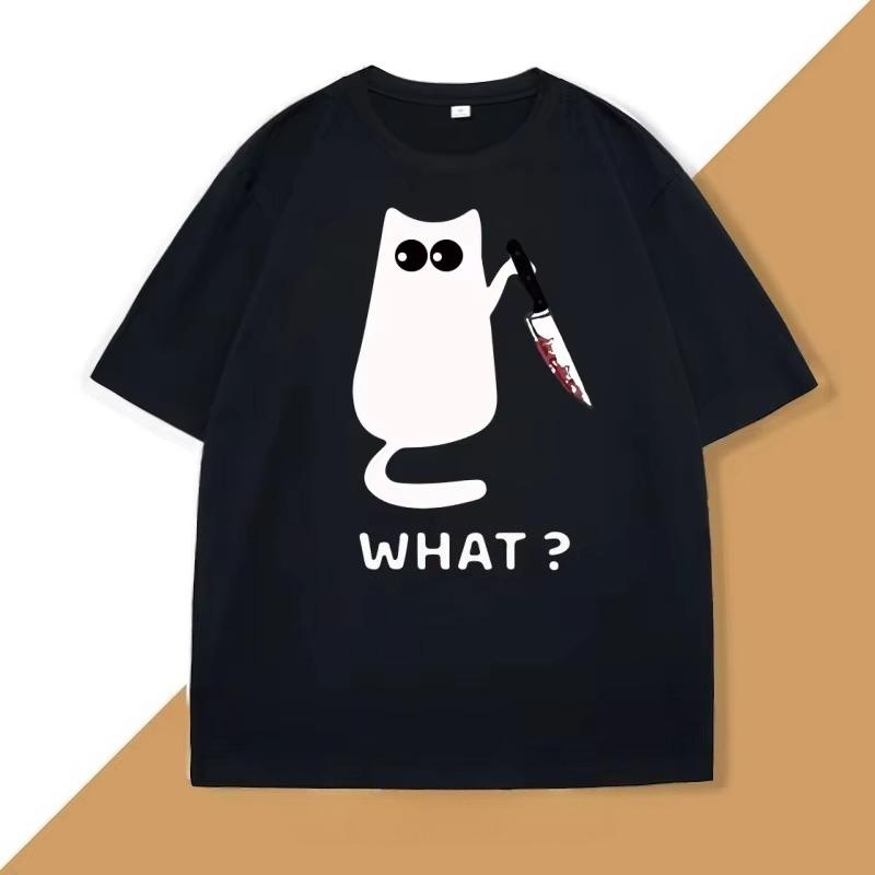 

2025 Новая летняя повседневная футболка с коротким рукавом с принтом, хлопковая, обычного кроя, с круглым вырезом, дышащая, свободная, унисекс, мужская, женская одежда S