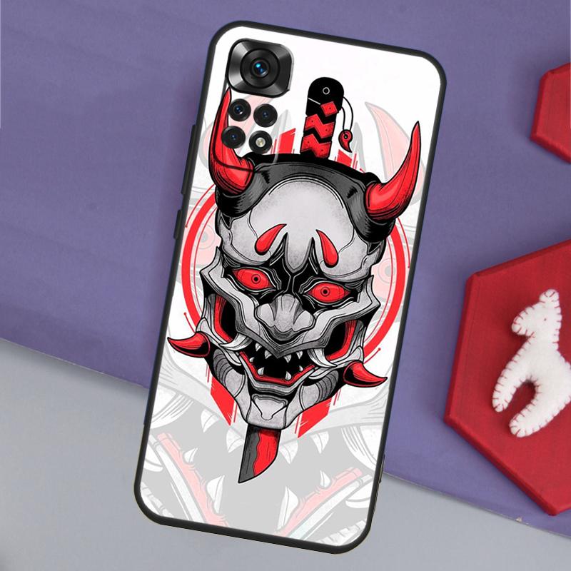 Samurai Oni Mask Funda For Xiaomi Redmi Note 13 14 Pro 12 11 9 10 9S 10S 11S 12S Redmi 14C 10C 12C 13C Case