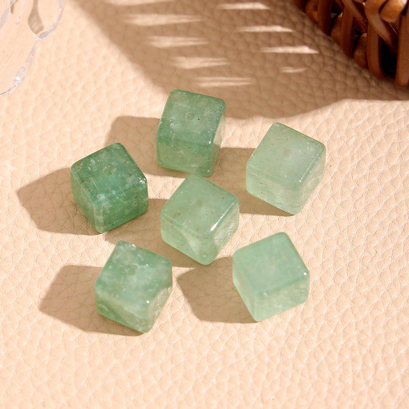 Golden Brown & Soft Pink Translucent Sugar Cube Bead Bracelet Accessories - DIY, Many Colors Available