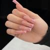 24pcs Manicure DIY Press On Nails Pink Red Crystal Ballerina Fake Nails Long French