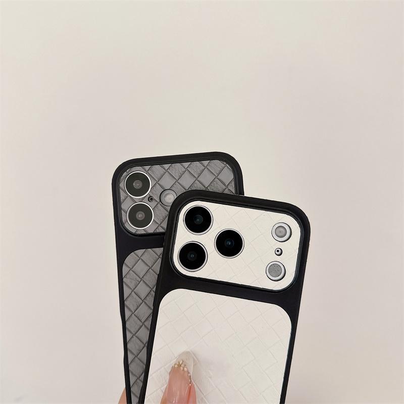 Side Mounted Diamond Grid Texture Phone Case For For Iphone 17 16 1 14 13 Pro Max Instant Turn 17 Large Window Shockproof Cover
