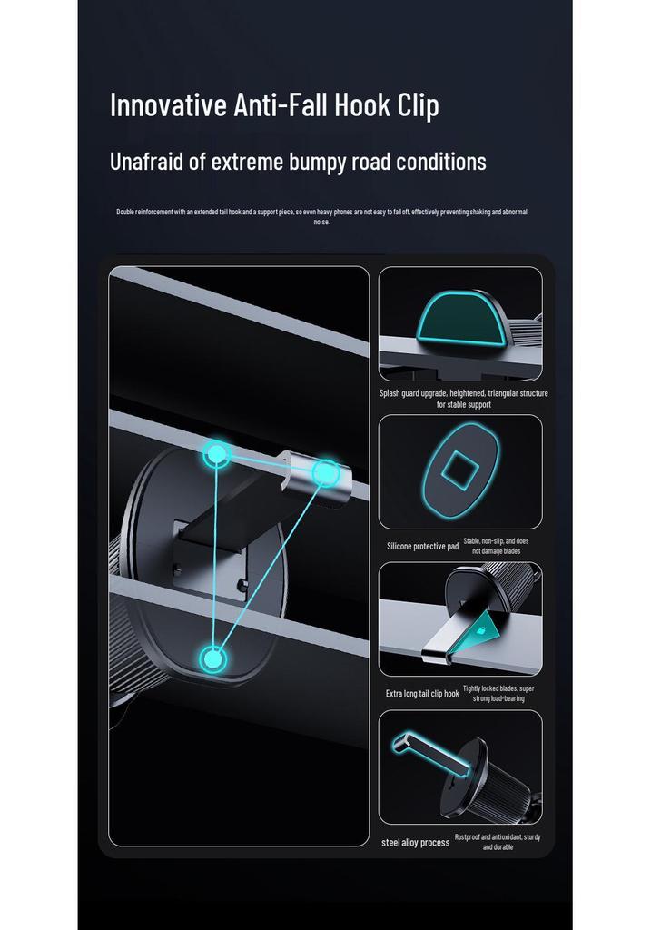 CoolTech Car Phone Holder: Wireless Charging, Quick Cooling, Temperature Display & 7-Color LED Lights.