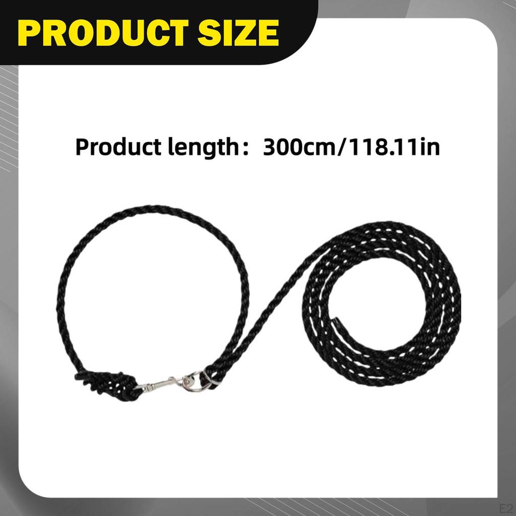 Neck Rope Horse Leash Black Wear Resistant Equestrian Cow Halter for Training Stables Outdoor