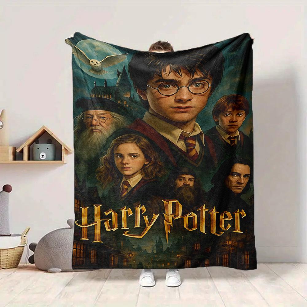 1pc Harry Potter Flannel Throw Blanket - HD Printed Lightweight Soft Warm All-Season Blanket for Sofa, Bed, Travel, Camping 112