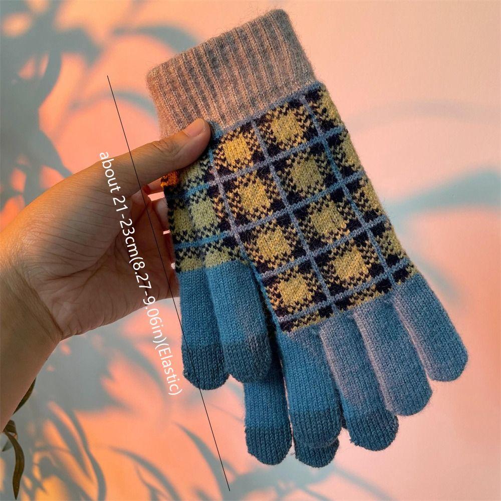 Knitting Warm Gloves Elastic All Finger Gloves Fashion Knitted Mittens  for Outdoor Cycling Driving