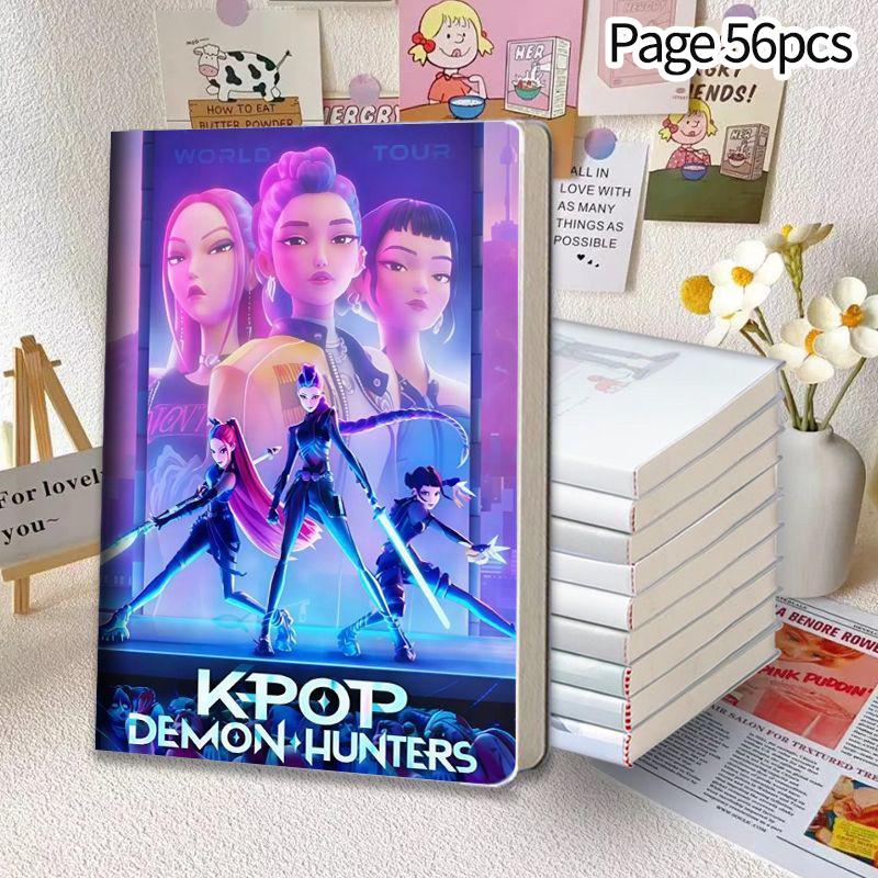 Kpop Demon Huntrix Notizbuch, 56-80 Seiten, Schulbedarf, Anime- und Kpop-Papiernotizbuch für Schüler, Kpop-Fans, Geschenkidee