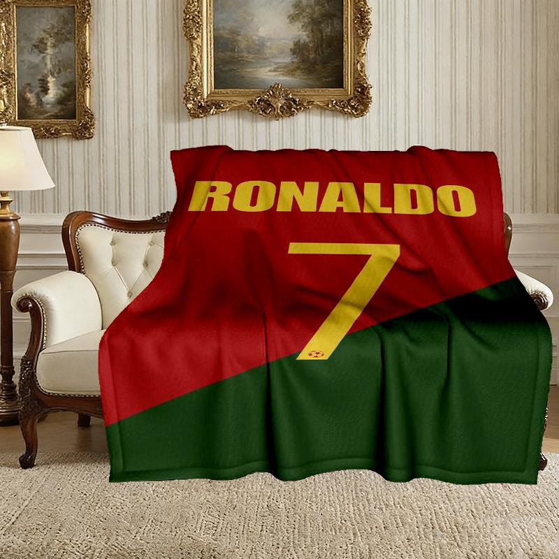 Cristiano Ronaldo Pattern Blanket, Cozy Blanket for All-Season Comfort on Sofas, Beds, Office, Car, Camping and Travel