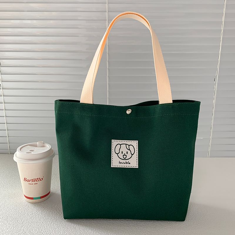 

2024 Minimalist Office Worker Work Clothing Mini Canvas Bag Dark green Satchel