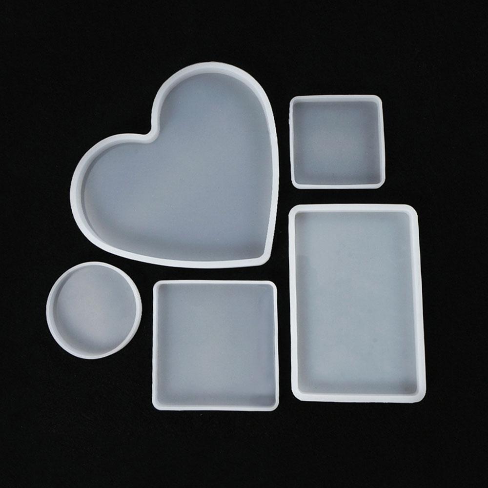 Silicone for DIY Coaster Resin Epoxy Mold Cup Mat Tray Tea Coaster Resin Molds Silicone Wine Glass Coasters Clay Plate Mould