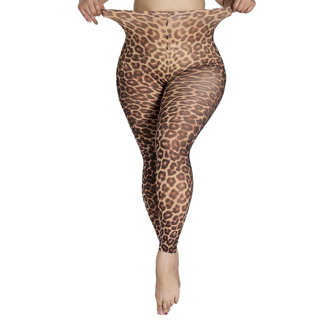 One Piece of Women's Leopard Print Printed Oversized 9-point Bottom Pantyhose Is Fashionable and Sexy