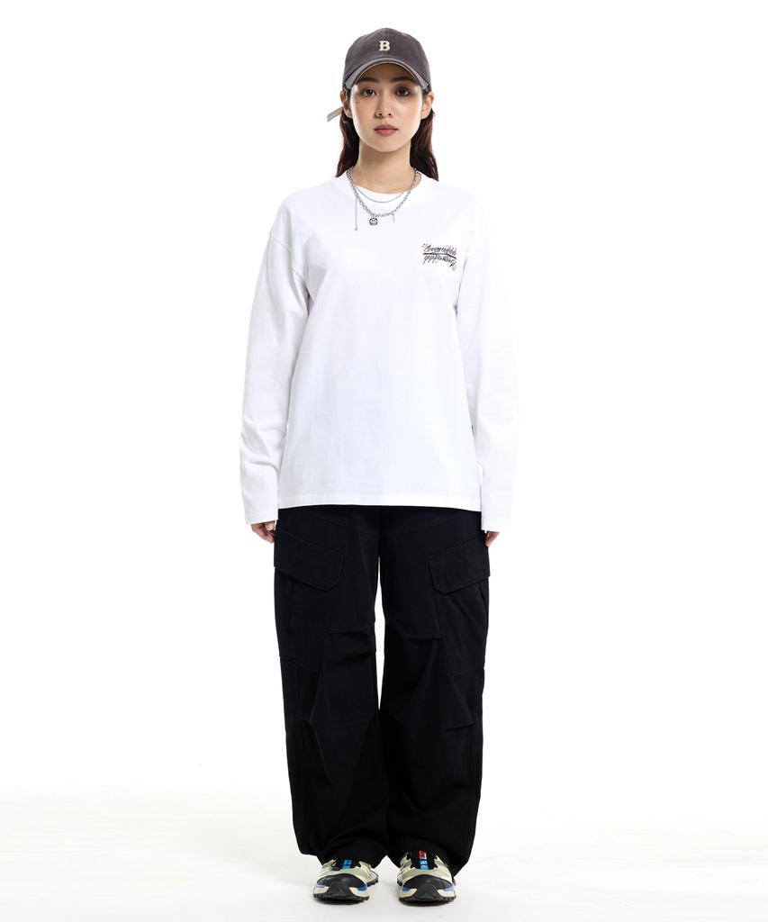 CREAM SODA LAB Diagonal Cut Field Parachute Cargo Pants Black