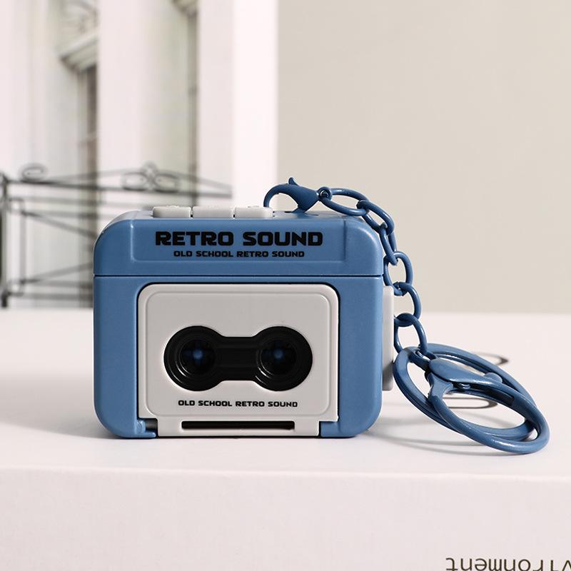 Retro Cassette Recorder Keychain Pendant - Stress Relief Bag Charm Small Gift