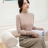 Warm Half High Collar Thick Paragraph Bottoming Shirt Women's Autumn Winter Women's High Elastic Inner Lap Long Sleeve T-shirt Female