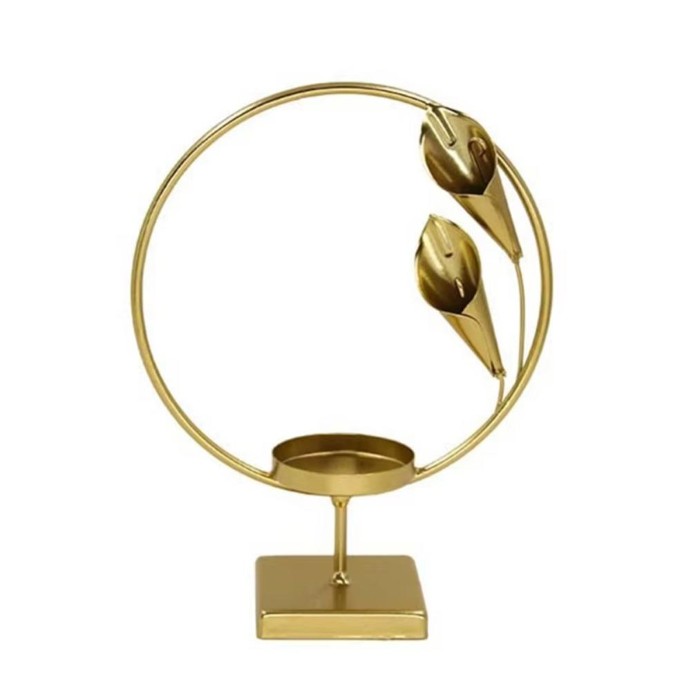 Gold Iron Candle Holder Exquisite Desktop Tealight Holder  Wedding Props