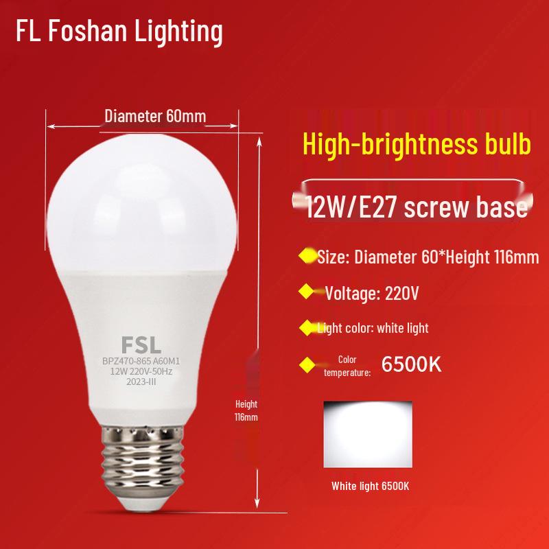 Energie sparende LED-Glühbirne, E27-Schraubfassung, superhelles warmweißes Licht für die Heimbeleuchtung.