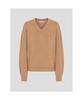 Binpolleidiseu [B. My] Cashmere Blend Loose Fit V-Neck Knit Yellowish Brown (Bf5X51N01B)