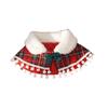 Fleece Lined Christmas Pet Cape British-style Xmas Cat Shawl Christmas Pet Scarf  Dog