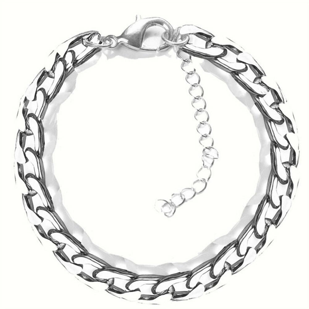 Stainless Steel  Men Women Flat Bracelet Titanium Steel Hand Jewelry Gift