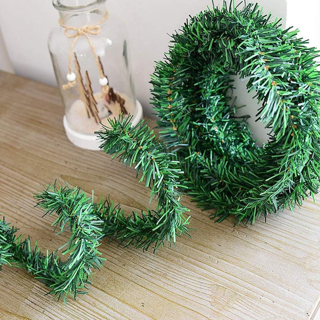 Simulation Pine Needle Rattan Christmas Decorations, Christmas Tree Ring Accessories Venue Decoration
