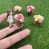 Hot Mini Potted Flowers Flower Pot Basket Simulation Miniature Dollhouse Decor Food Play Photo Prop Scene Accessories Home Decor