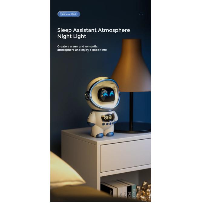 Xiaomi DODO Astronaut Smart AI Interactive Bluetooth 5.1+EDR Speaker Alarm Clock FM Radio TF Extended Playback With Night Light 1800mAh
