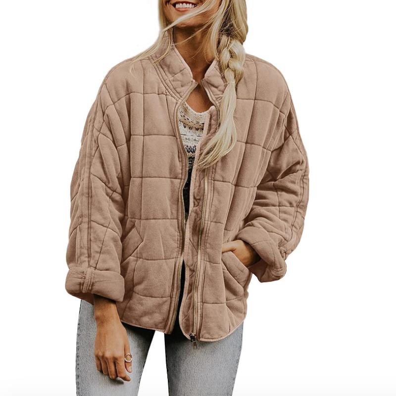 Women Autumn and Winter  Cotton Jacket    Casual Solid Coats Loose Pocket Cotton Jackets Warm Winter Outwear for Women