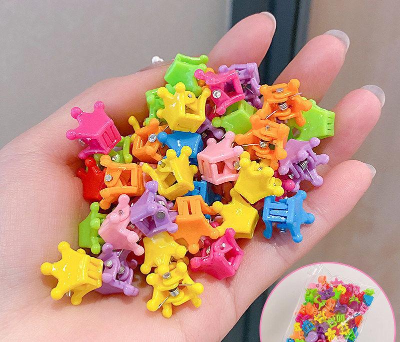 100PCS Colored Children Hair Clip Sweet Hairpin Cute Princess Girl Hair Accessories Non Damaging Hair Accessories Headband Clip