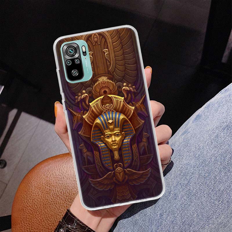 Egypt Nefertiti Anubis Ankh Cover Phone Case For Xiaomi Redmi Note 10 Pro Max 10S 9 9S 9T 8 8T 11T 11S 11 5G 11E 7 6 5 4X Coque