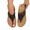 European and American foreign trade new thick-soled toe hollow slippers women's slope heel flip-flops sewing line beach large size cool slippers