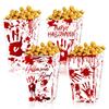 4 Stück Halloween Popcornboxen Faltbare Papier-Snackbox Blutige Hand Horror-Süßigkeiten-Leckerli-Behälter Partyzubehör Für Süßes oder Saures