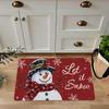 Snowman Welcome Floor Mat With Snowflakes And Hearts Winter Doormat Non-Slip Indoor/Outdoor Entry Mat Home Christmas Decor Rug