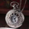 Roman Scale Display Bronze Chain Clock Quartz Pendant Retro Hanging Watch  Cosplay