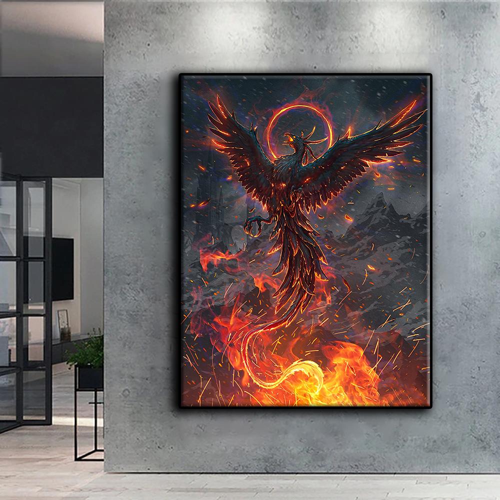 5D DIY mityczna bestia feniks ścieg krzyżykowy dżetów diamentowy rysunek haft mozaika do dekoracji domu